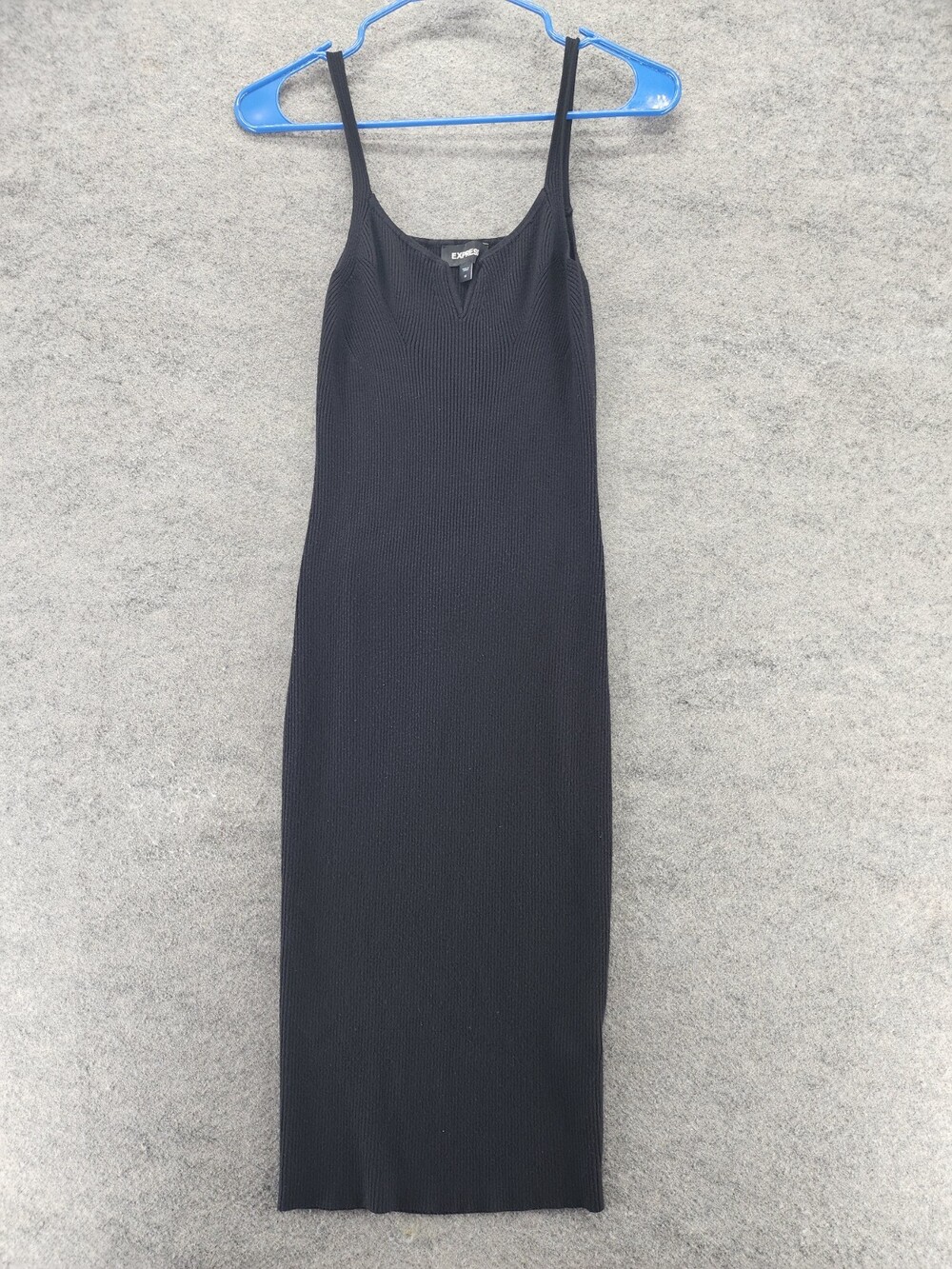 Express Bodycon Dress Womens Medium Sleeveless Black Ribbed
